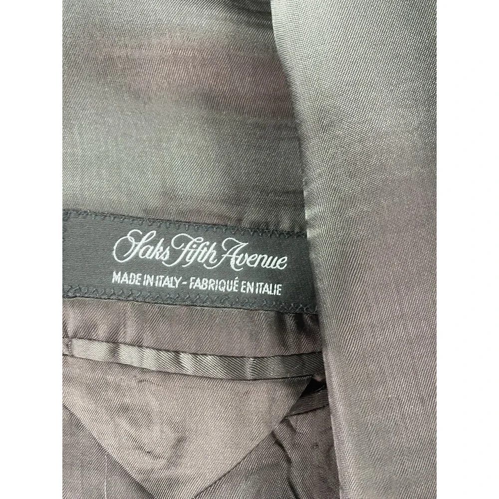 Ermenegildo Zegna Suit Jacket 44 R Taupe Wool Solid Saks Fifth Avenue Italy - Picture 11 of 14